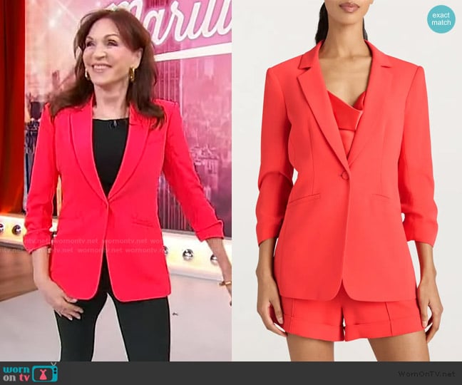 Cinq a Sept Khloe Ruched Sleeve Blazer worn by Marilu Henner on Sherri