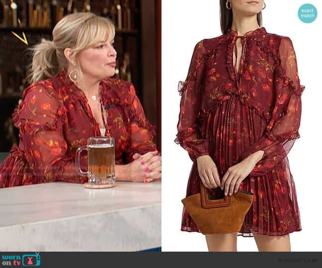Cinq a Sept Robin Floral Chiffon Minidress worn by Melissa Peterman on Access Hollywood