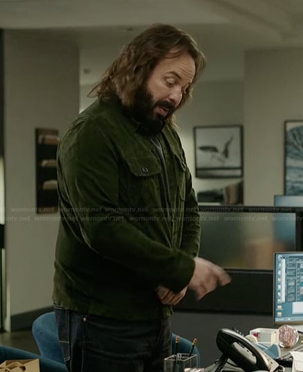 Cisco’s green suede jacket on The Lincoln Lawyer
