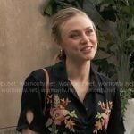 Claire’s black floral embroidered shirt on The Young and the Restless