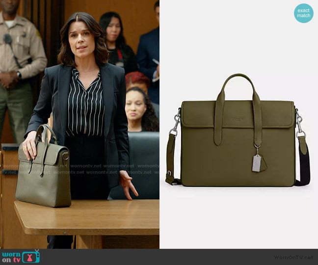 Coach Sullivan Portfolio Brief worn by Maggie McPherson (Neve Campbell) on The Lincoln Lawyer