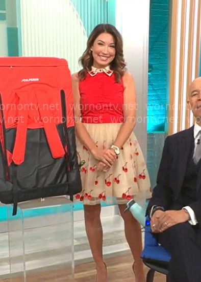 Courtney Cason’s red cherry dress on CBS Mornings