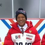 Craig's red, white and navy puffer jacket on Today