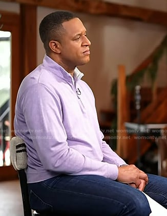 Craig's lilac quater-zip sweater on Today