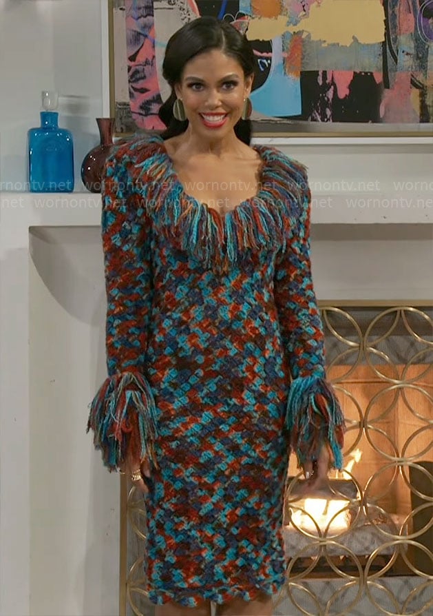 Dani’s crochet fringe dress on Beyond the Gates