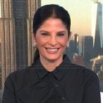 Darlene’s black ruffle front blouse on Today