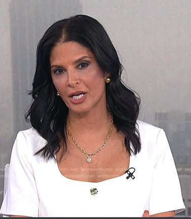 Darlene’s white square neck top on Today
