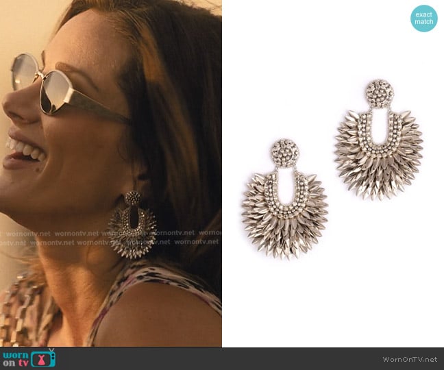 Deepa Gurnani Posha Drop Earrings worn by Bella (Stefania Spampinato) on Landman