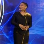 Deja Vu’s black tie dye print dress on Live with Kelly and Mark