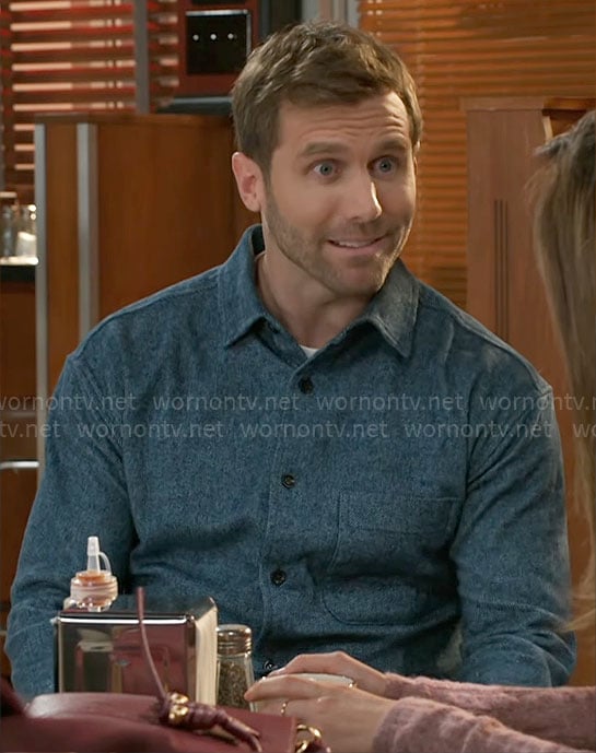 Derek’s blue shirt on Beyond the Gates