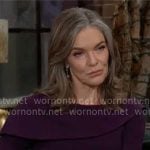 Diane's purple asymmetric shoulder dress on The Young and the Restless