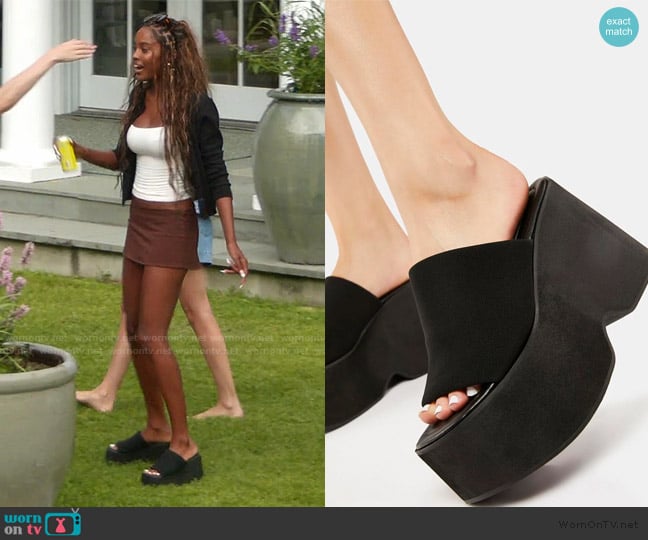 Dolls Kill Slink Platform Sandals worn by Ciara Miller on Summer House