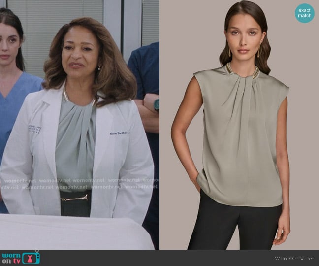 Donna Karan Cap Sleeve Twist-Front Top worn by Catherine Avery (Debbie Allen) on Greys Anatomy