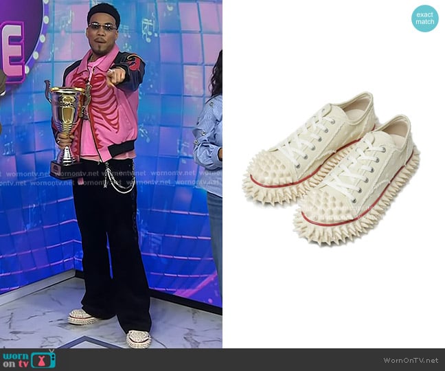 Doublet Spiky Canvas Sneaker in Ivory worn by Anderson .Paak on Today
