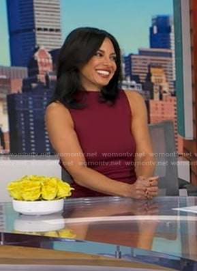 Dr. Tara Narula’s red ribbed sleeveless dress on Good Morning America