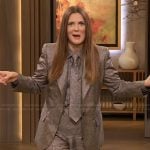 Drew’s metallic blazer and blouse on The Drew Barrymore Show