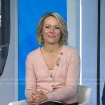 Dylan's pink cardigan and brown sequin skirt on Today