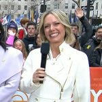 Dylan's white ruffle coat on Today