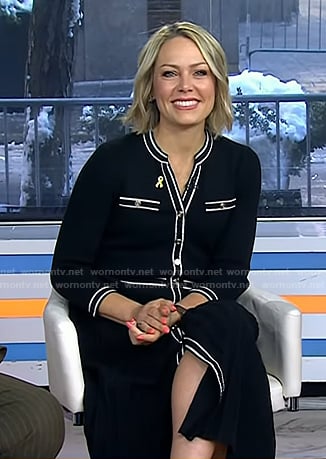 Dylan’s black contrast trim button front dress on Today