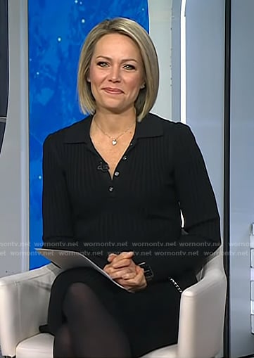 Dylan’s black ribbed knit polo dress on Today
