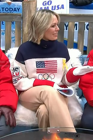 Dylan’s colorblock turtleneck sweater on Today