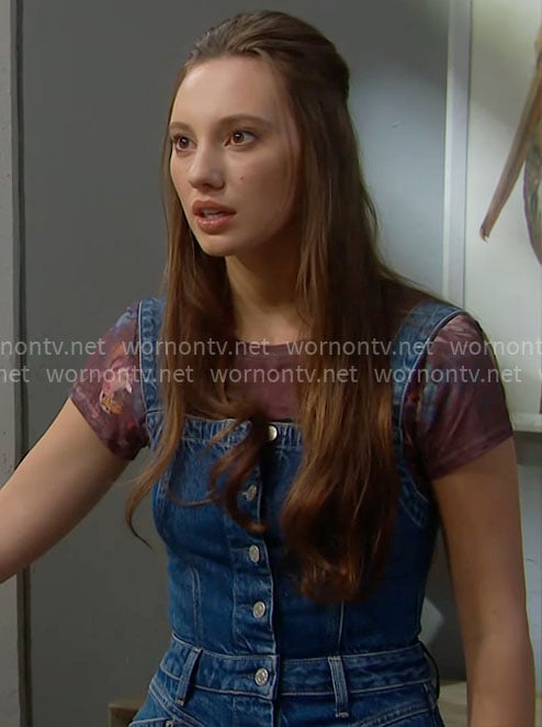 Dylan’s denim button front dress on The Bold and the Beautiful