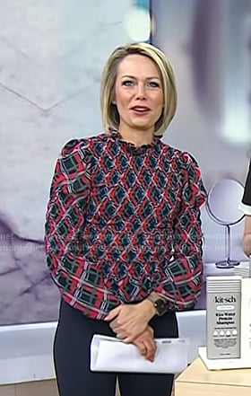 Dylan’s navy and red plaid top on Today