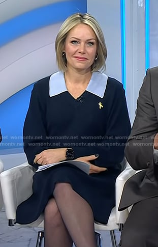 Dylan’s navy collared sweater dress on Today
