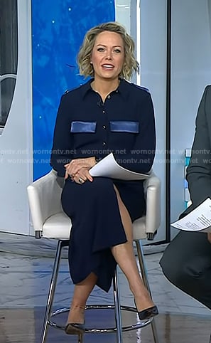 Dylan’s navy shirtdress on Today