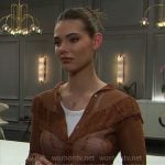 Electra's brown ruffle cardigan on The Bold and the Beautiful