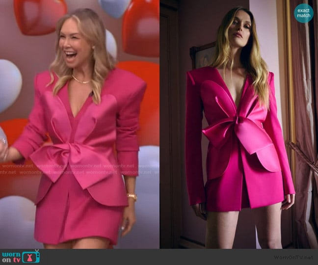 Kym’s pink bow front dress on Live with Kelly