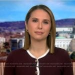 Elizabeth’s brown contrast trim dress on Good Morning America