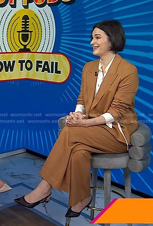 Elizabeth Day’s brown blazer and pants on Today