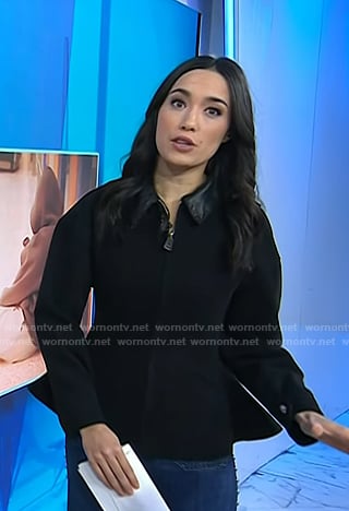 Emilie’s black peplum jacket on Today