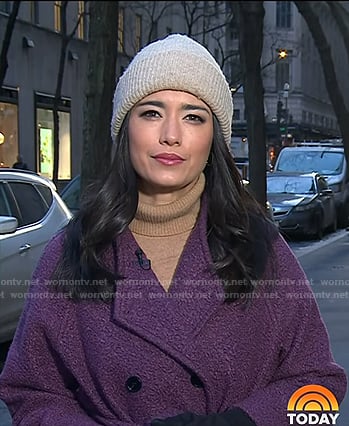 Emilie’s purple double breasted coat on Today