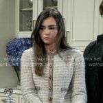 Emma’s taupe cardigan on General Hospital