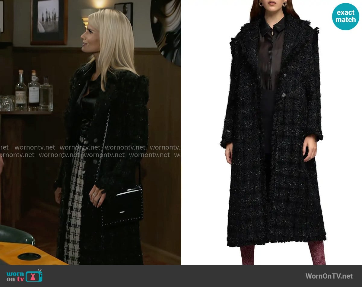 Endless Rose Premium Metallic Long Tweed Coat worn by Vanessa McBride (Lauren Buglioli) on Beyond the Gates