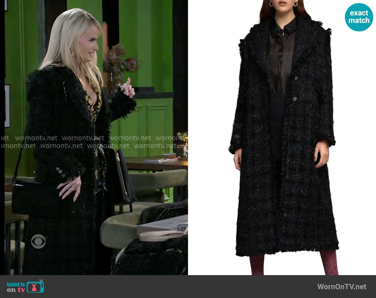 Endless Rose Premium Metallic Long Tweed Coat worn by Vanessa McBride (Lauren Buglioli) on Beyond the Gates