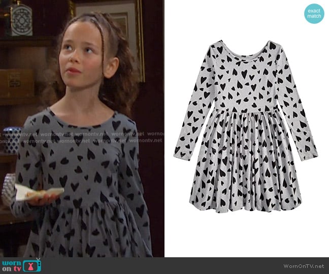 Epic Threads Girls Pretty Hearts Dress worn by Rachel Black (Alice Halsey) on Days of our Lives
