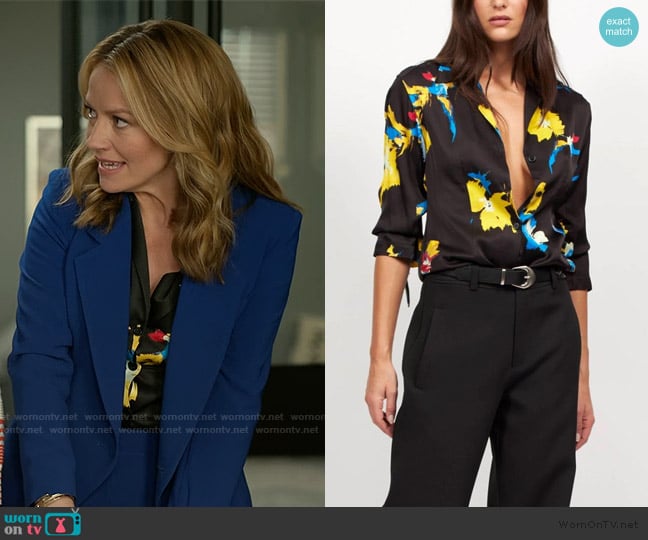 Equipment Yardain Long Sleeve Button-Down Shirt worn by Lorna Crane (Becki Newton) on The Lincoln Lawyer