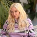 Erika’s pink stripe polo top on The Real Housewives of Beverly Hills