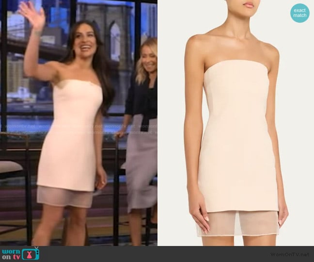 Lea’s beige strapless dress on Live with Kelly