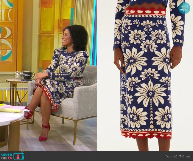 Adriana Diaz’s blue floral skirt on CBS Mornings Adriana Diaz’s blue floral skirt on CBS Mornings