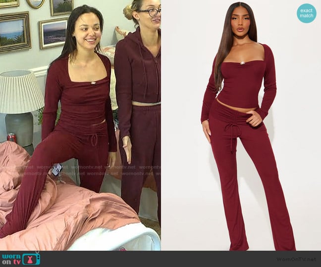 Fashion Nova Aurora Ribbed Pant Set worn by Levi Sebree on Summer House