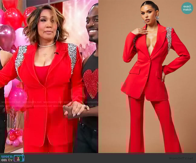 Fashion Nova Claire Embellished Suit Set worn by Kym Whitley on Sherri