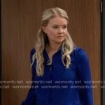 Felicia’s blue button down blouse on General Hospital