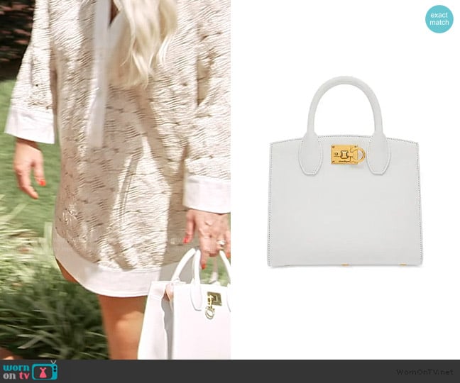 Ferragamo Studio box mini bag worn by Madison LeCroy on Southern Charm