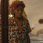 Samira’s apple print pajamas on The Burbs