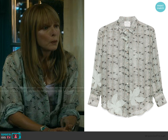 Forte Forte Snake-print shirt worn by Helene Lando (Karin Viard) on Vanished