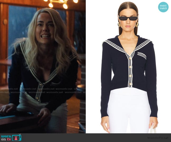 Frame Sailor Cardi worn by Lexy Jones (Rebecca Rittenhouse) on His & Hers